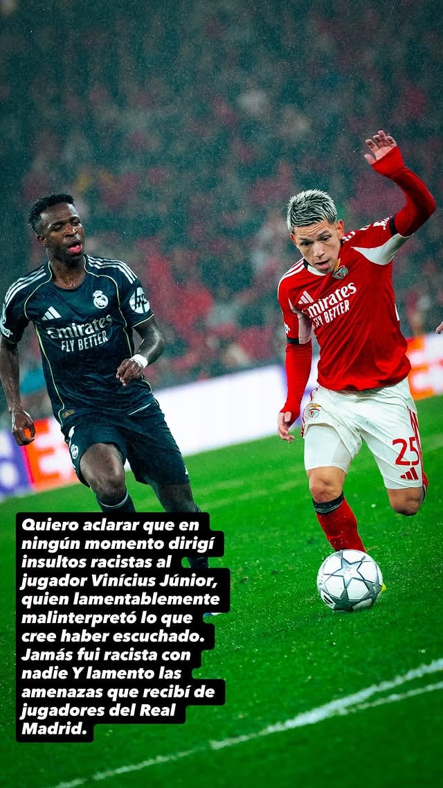 El video con el que Benfica busca defender a Prestianni tras la acusación de Vinicius por racismo en el duelo ante Real Madrid