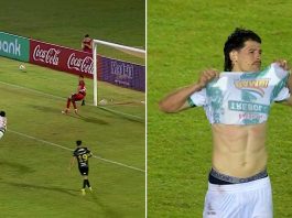 El blooper del año en el fútbol: un jugador erró un penal, pero la pelota le dio en la cara y terminó en gol tras un mal rechazo