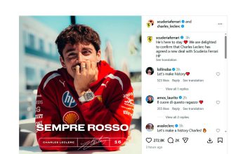 Los detalles del contrato “2030″ que firmó Charles Leclerc para seguir en Ferrari: el histórico récord que podría superar en la F1