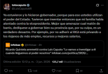 Luis Caputo apuntó contra Quintela tras decir que lo iban a investigar: “Mejor que amenazar, dedíquese a gobernar bien”