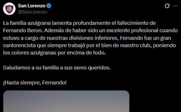 Dolor en el fútbol argentino: falleció Fernando Berón, histórico formador de San Lorenzo e Independiente