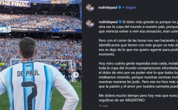 “Instalaron conspiraciones infundadas”: el contundente posteo de Rodrigo De Paul tras la caída de Argentina en la final del Mundial