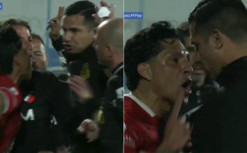 La escandalosa secuencia de la expulsión a Enzo Pérez: reclamo, gesto y protesta cara a cara con el cuarto árbitro