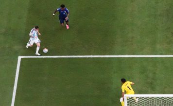 Pelotazo desde mitad de cancha, control impecable y definición precisa: el golazo de Lionel Messi para abrir el marcador ante Cabo Verde