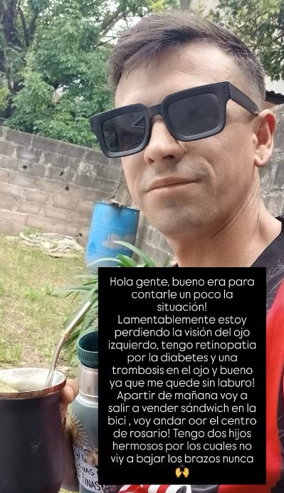 Jugó la Libertadores con Estudiantes, se quedó sin trabajo tras perder la visión de un ojo y salió a vender viandas: “Sigo dando pelea por mis hijos”