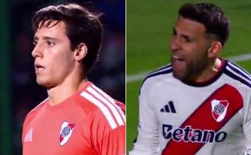 “Salí una vez”: el grito de Otamendi a Santiago Beltrán durante el empate de River Plate frente a Sarmiento